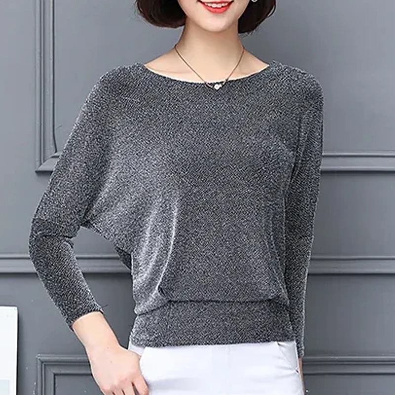 Elegant Fashion Classic Women Blouse Spring Summer Glitter Casual O neck Shirt Female Tops Tunic Vintage Women Blusas 15841