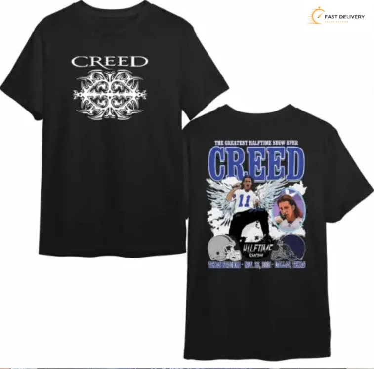 

Tour 2024 The Greatest Half Time Show Ever Creed Shirt концерт Музыка Унисекс