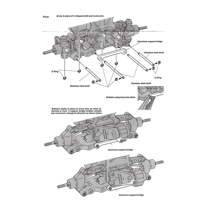 RC Car Suspension Shaft Support Bridge Kit 54695 For Tamiya GF-01 G6-01 WR-02 GF01 G601 WR02 RC Car Upgrade Parts