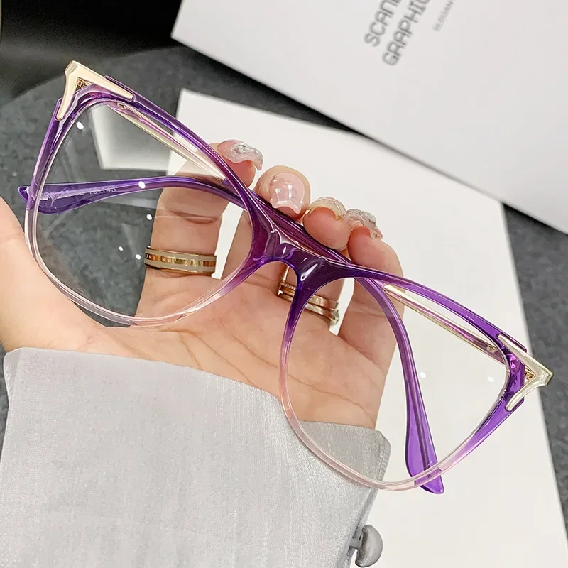 

New Version of Cat Eye Women's Large Frame Flat Light Glasses Anti Blue Light Korean Plain Frame Accessories Eyewear&Accessories