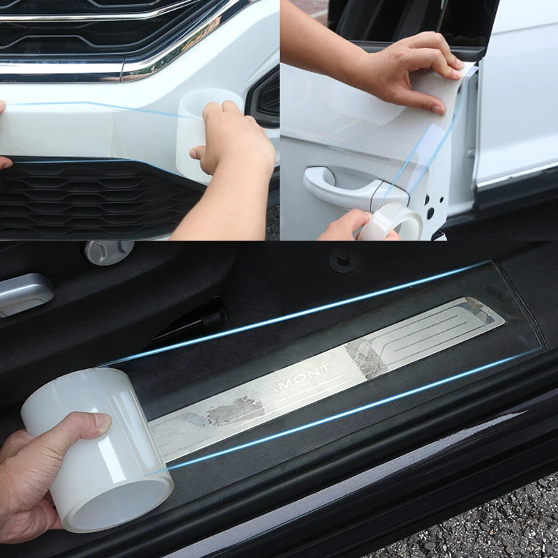 Car Door Protector Stickers Anti Scratch Transparent Nano Tape Auto Trunk Sill Scuff Protector Film Door Edge Protective