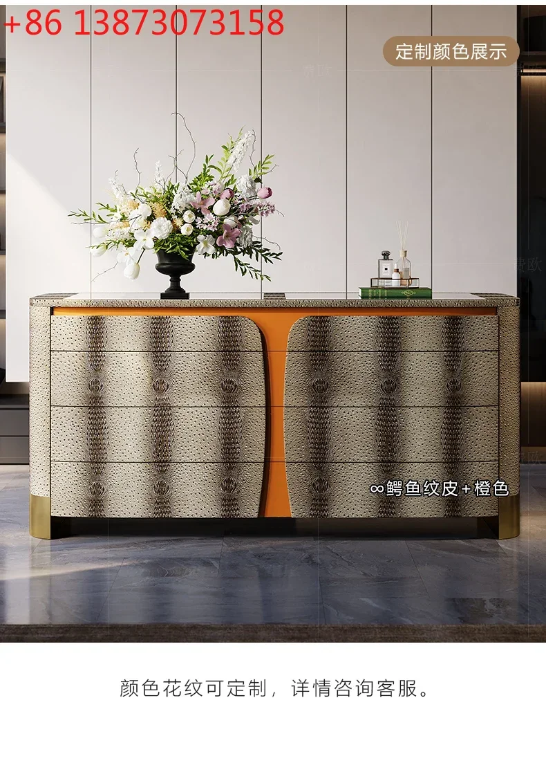 

High-end light luxury floor jewelry cabinet Italian high-end custom drawer storage chest cabinet9344
