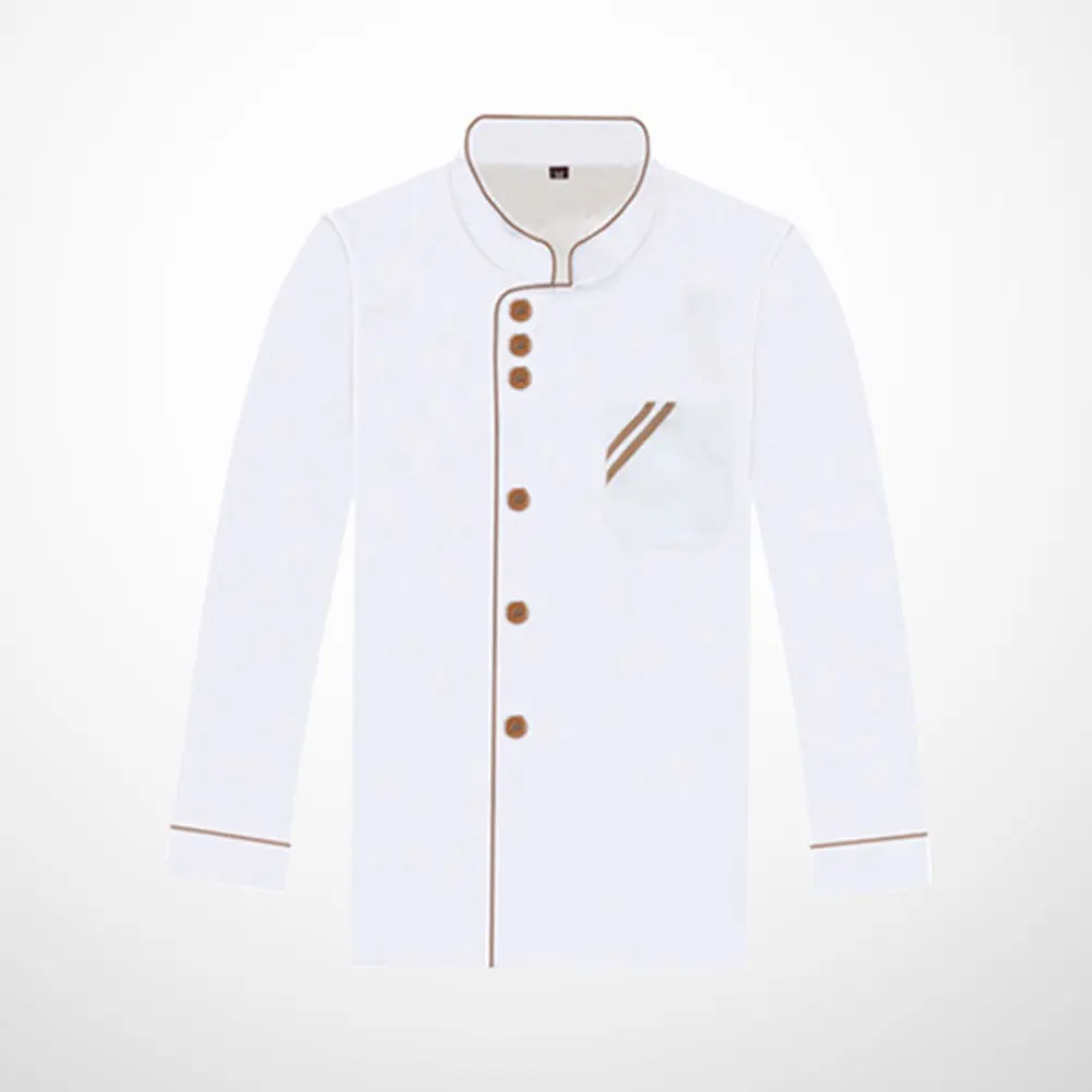 Long Sleeve Unisex Chef Jacket White Coffee Purple Size Xl Breathable Oil Proof Catering Shirt for Bakery Restaurant Hotel Chef