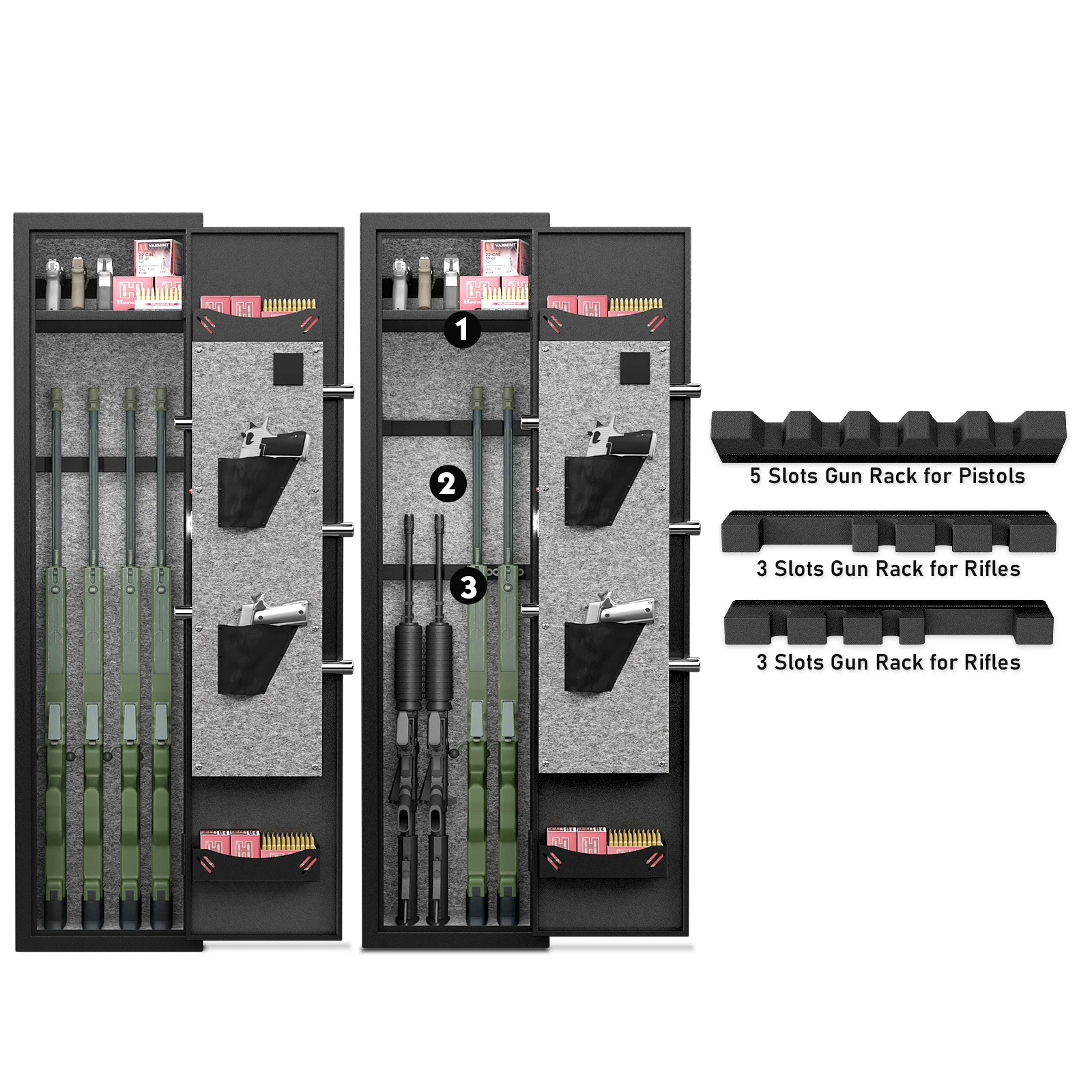 Gun Rifle Safe, Large Unassembled Rifle Safe, Quick Access Gun Cabinets ，Removable Shelf Bullet Rack and Gun Rack security box