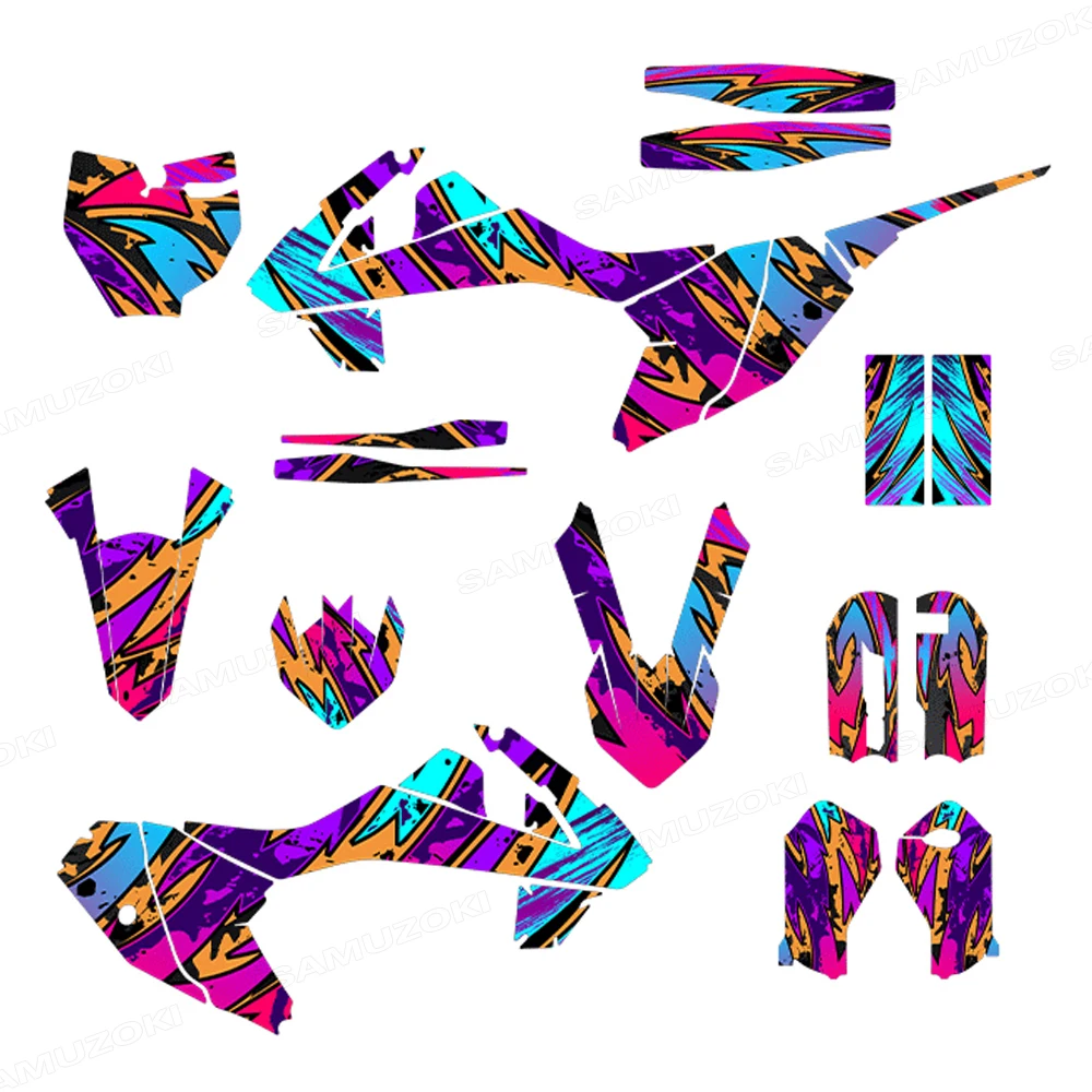 3D Glossy Thickened Motorcycle Stickers for SX 65 2016-2020 Custom Name Number Plate Decals Graphics Sticker