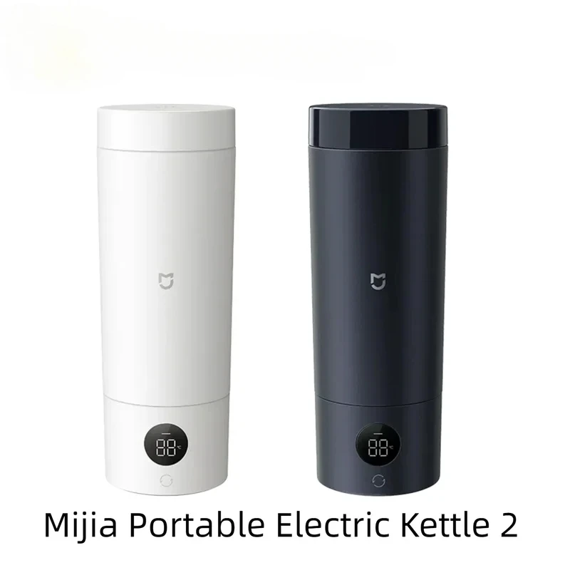 

2026 Portable Electric Kettle 2 Thermos Cup Fast Water Boiler 350ml Smart Temperature Insulated Kettle Travel 110V-240V