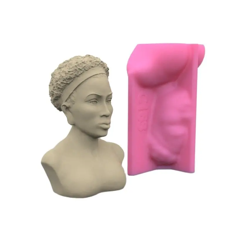 African Beauty Silicone Candle Mold for DIY Aromatherapy Candle Plaster Ornaments Soap Epoxy Resin Mould Handicrafts Making Tool