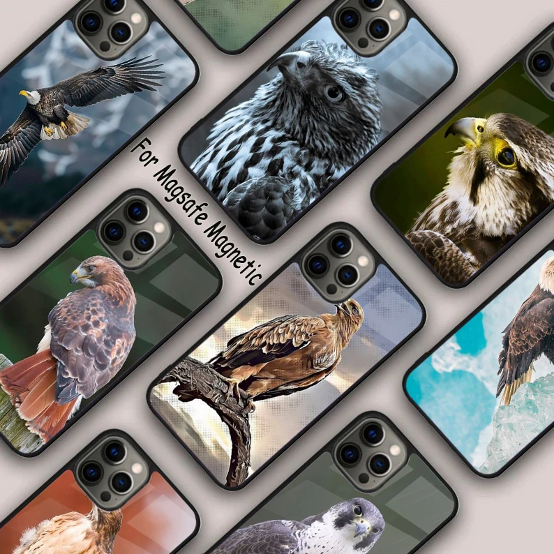 Eagle Bird of Prey Hawk Magnetic Phone Case For APPLE iPhone 16 14 13 12 11 Pro Max 15 Plus Wireless Charge With MagSafe Cover