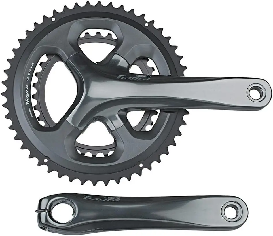 Crankset - 172.5mm, 10-Speed, 52/36t, 110 Asymmetric BCD, Hollowtech II Spindle Interface, Gray