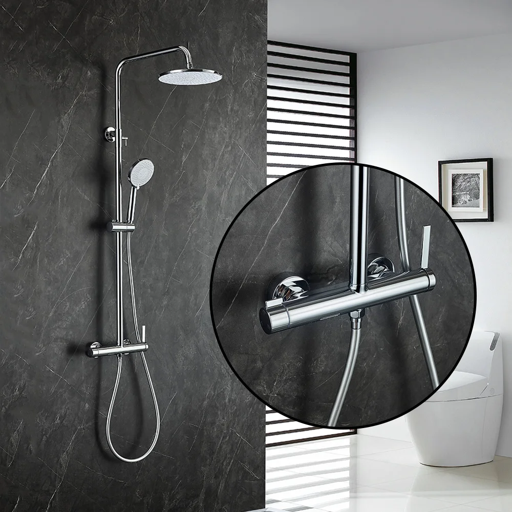 10 سنوات الضمان نظام دش ثرموستاتي جميع النحاس خلاط الأمطار الحمام دش مجموعة المطر حوض الاستحمام شلال دش الحنفيات طقم دش حمام فاخر مثبت على الحائط من الذهب المصقول خلاط مغسلةمعدات الحمامدش استحمام طقم كاملدش مطري #1