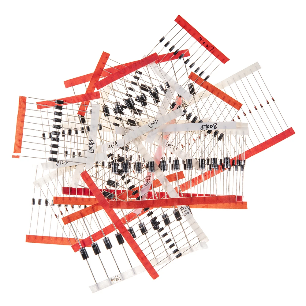 200PCS 1N4148 1N4007 14Values DIP Diode Kit 1N4148 1N4007 1N5404 for Electronics Projects