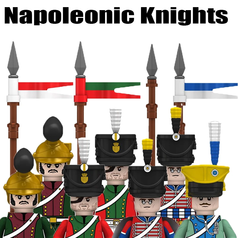 Medieval Napoleonic Wars Russia France Artillery Soldiers Building Blocks Military Guard Knight Figures Weapons Bricks Toys Boys