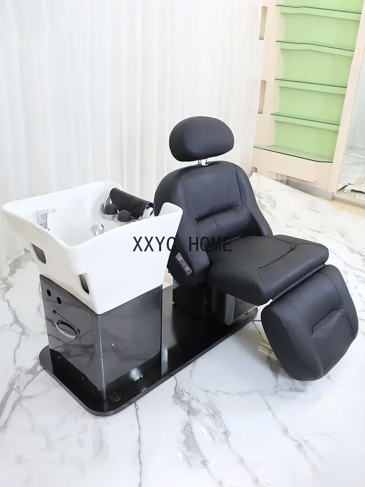 

Lying Half Ceramic Deep Basin Flushing Rotating Electric Lifting for HairShampoo Chair