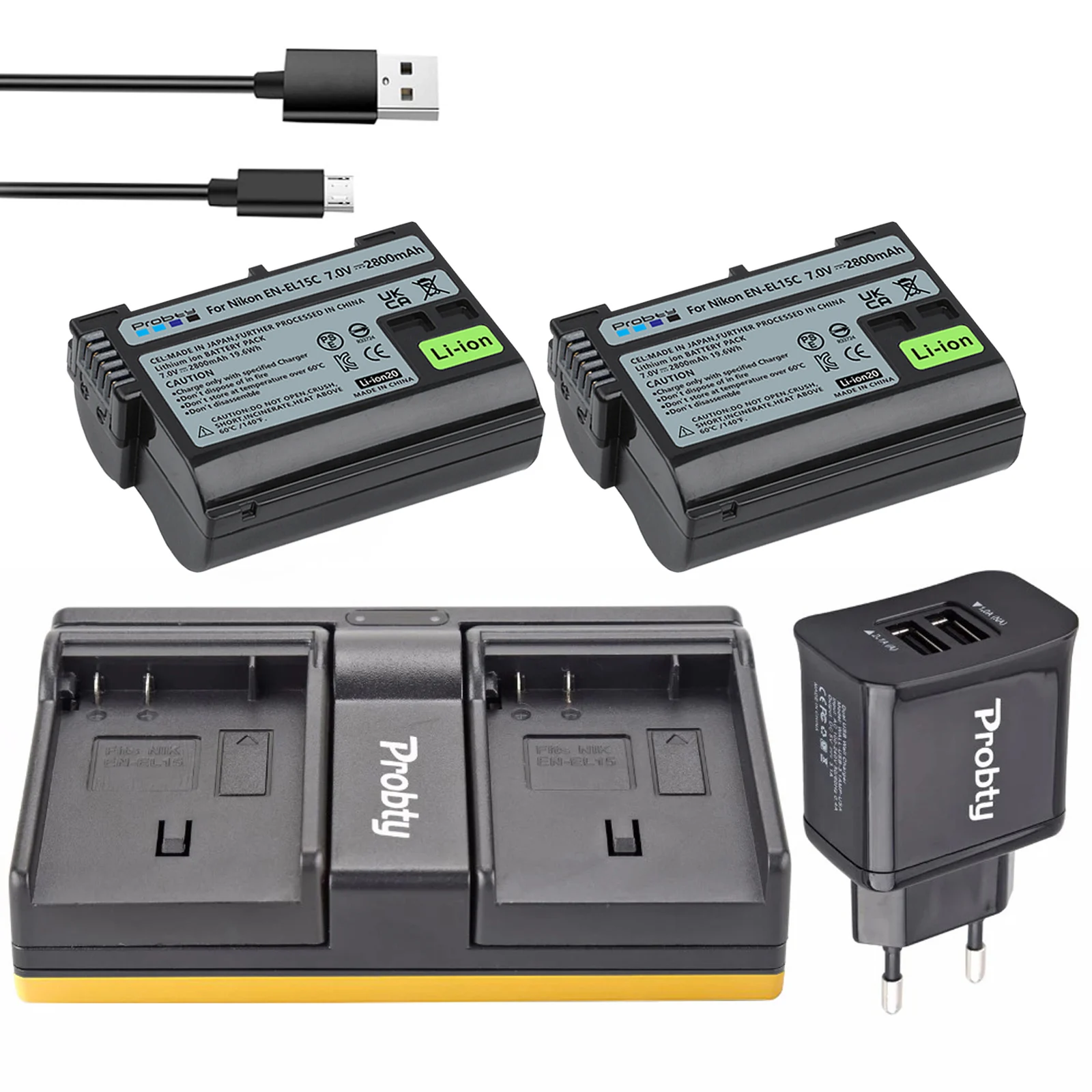 

EN-EL15C EN EL15 ENEL15 EL15A Batteries LED Dual USB Charger for Nikon D600 D610 D600E D800 D800E D810 D7000 D7100 d750 V1