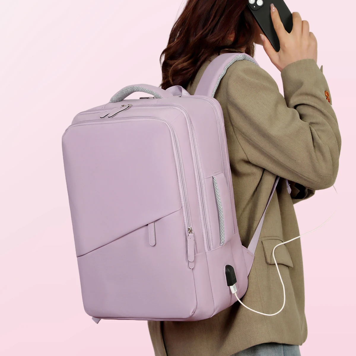 حقيبة ظهر للجنسين للسفر خفيفة الوزن 2025، حقيبة ظهر رائعة للغاية للسفر والعمل والتنقل، حقيبة كمبيوتر ذات سعة كبيرة