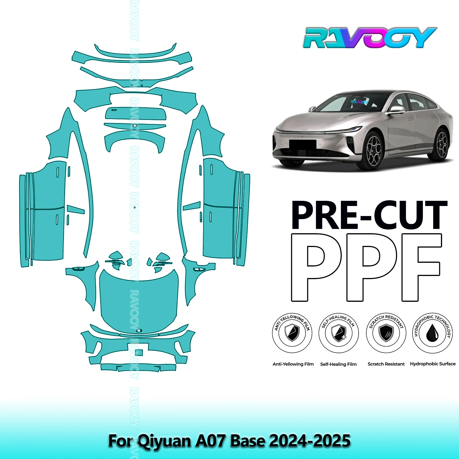 

Full Vehicle Clear Bra Precut PPF Paint Protection Film For Qiyuan A07 Base 2024-2025