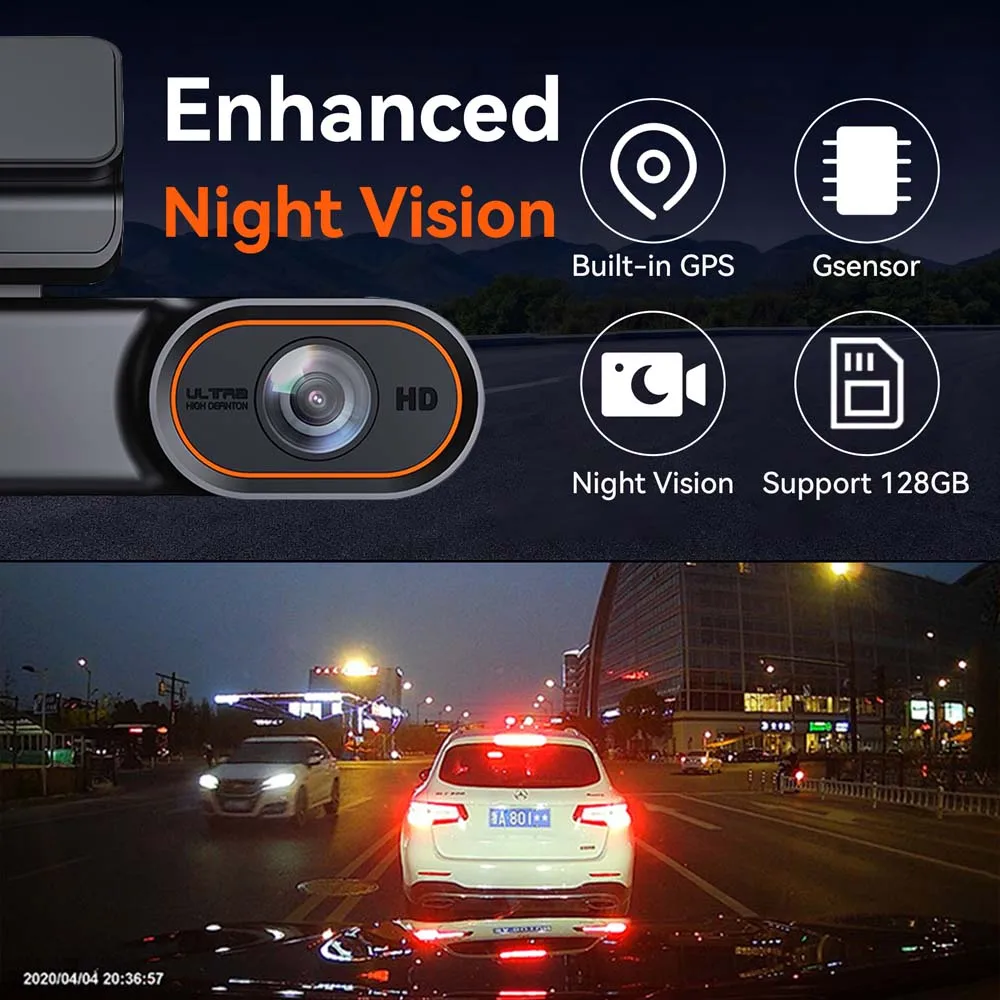 4G LTE Dash Cam GPS Logger 4K UHD Recording Car Camera DVR Night Vision Video Recorder Remote Monitoring 24H Parking Monitor