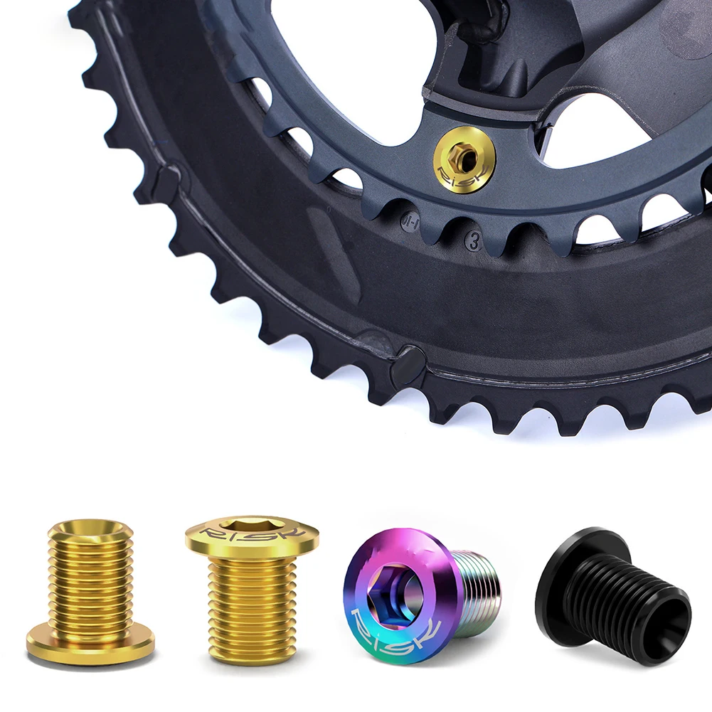 

4pcs Road Bike Chainring Bolts Ti Alloy Chainwheel Bolts For UT6800 For R8000 For R9100 For DA9000 Road Bike Chainwheel