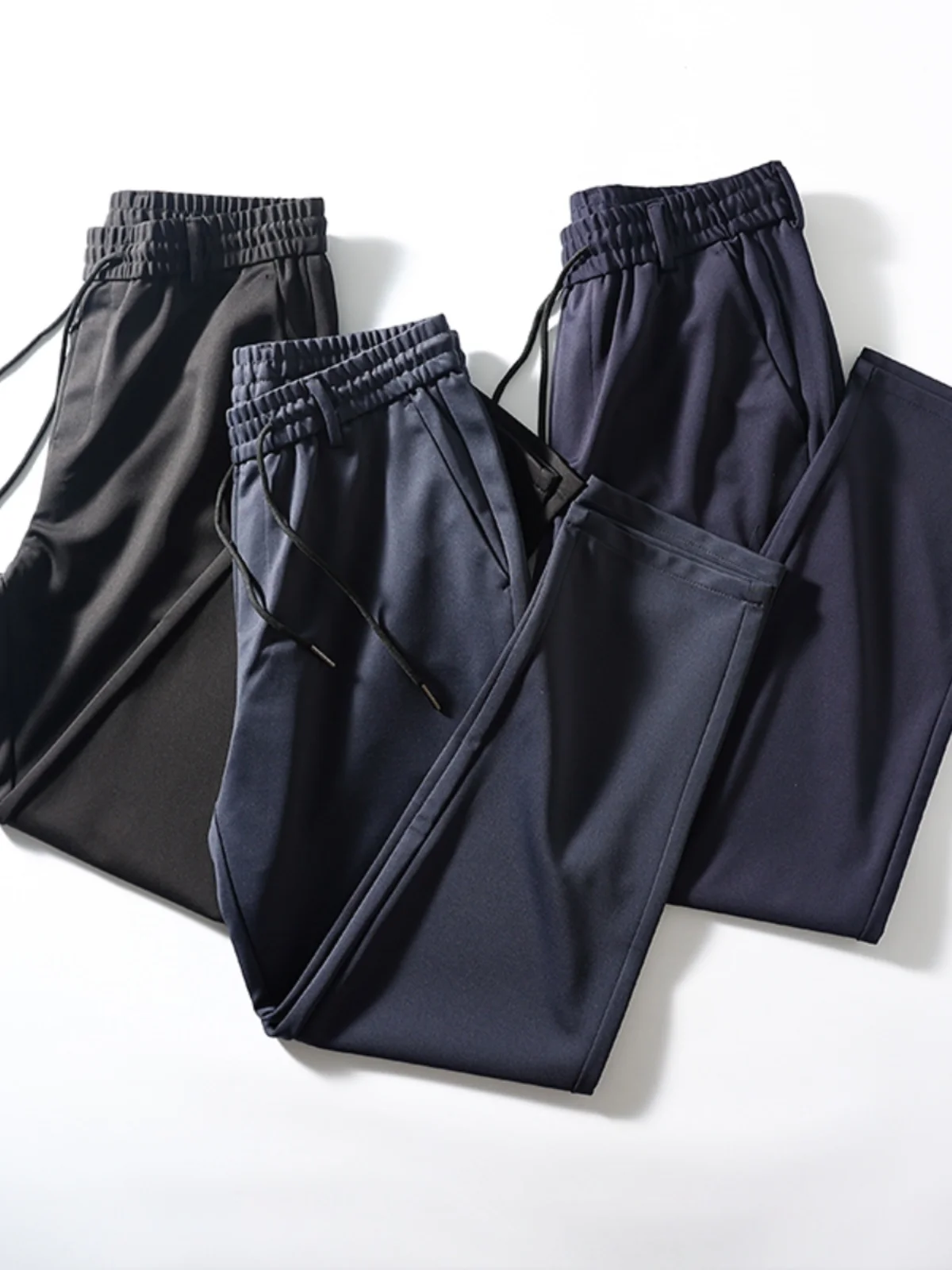 

Мужские повседневные спортивные брюки с высокой эластичностью в четырех направлениях, осенне-зимние, новые, с эластичным поясом, прямые штанины, модные, городские, для отдыха