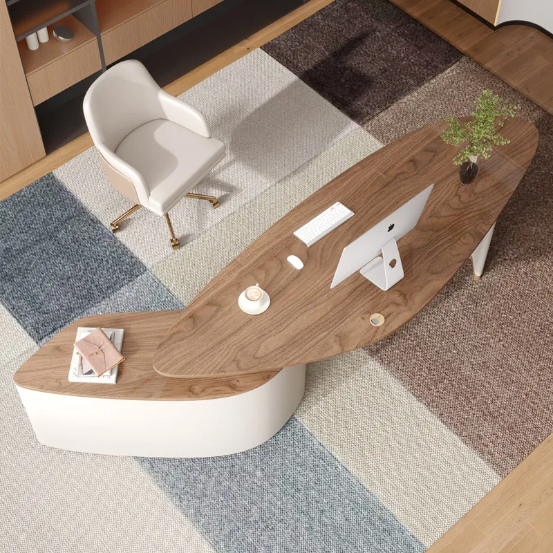 Aesthetic Design Office Desk Nordic Luxury Computer Modern Wooden Office Desk Long Minimalist Escrivaninha Trendy Furniture - view 4
