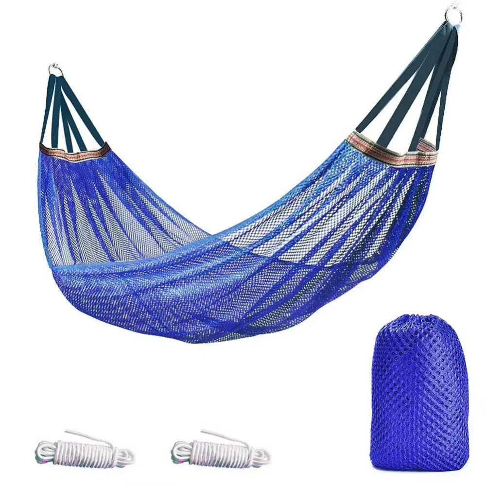 

Simple Portable Mesh Hammock Breathable Cooling Ice Silk Hanging Bed Comfortable Foldable Outdoor Camping Swing Backyard