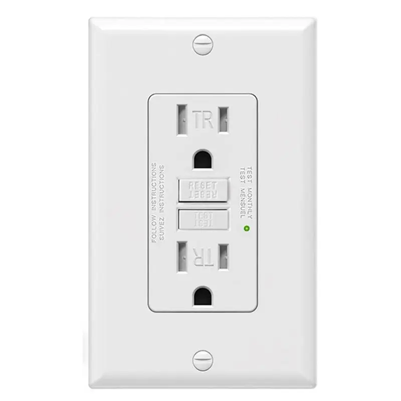 2025 Trend 4X GFCI Outlet 15 Amp, Self-Test GFI Electrical Outlet, Tamper Resistant GFCI Receptacle With Wall Plate White