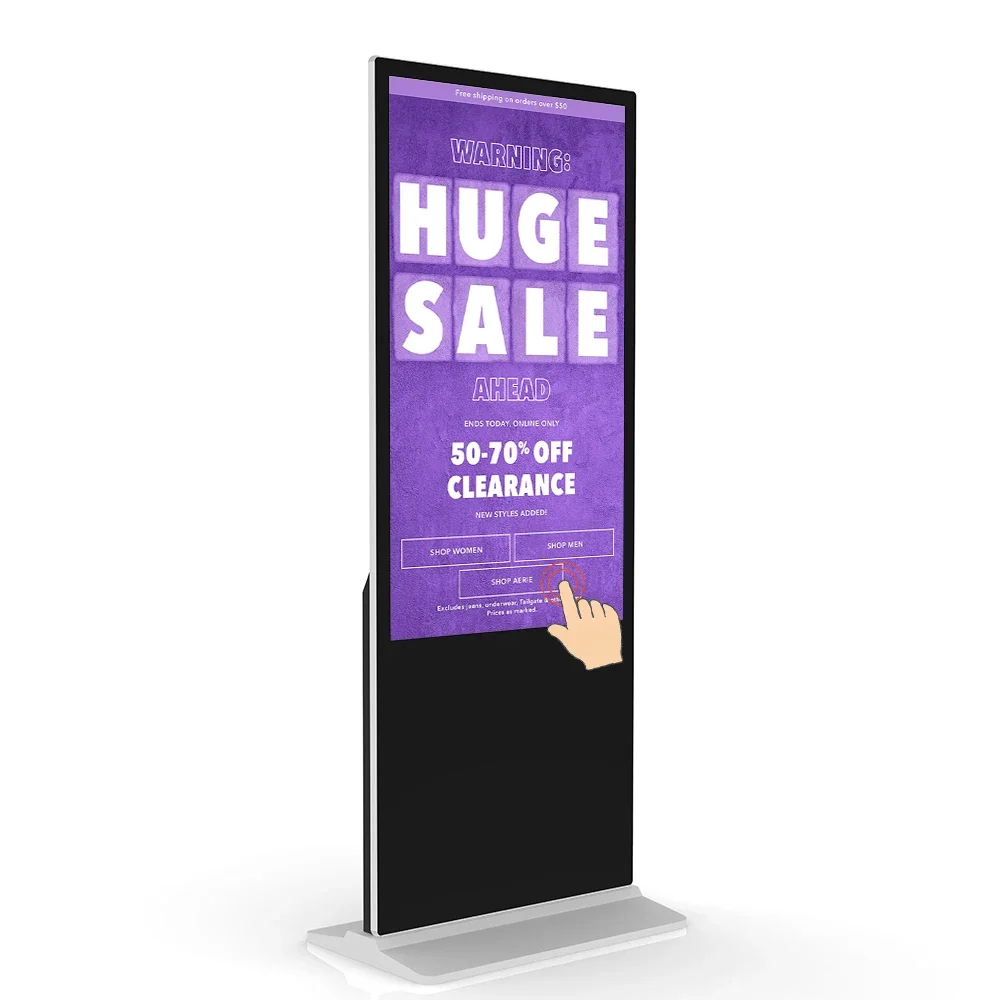 

Touch Screen Totem Interactive LCD Poster Floor Standing Kiosk Digital Signage And Display For Indoor Advertising