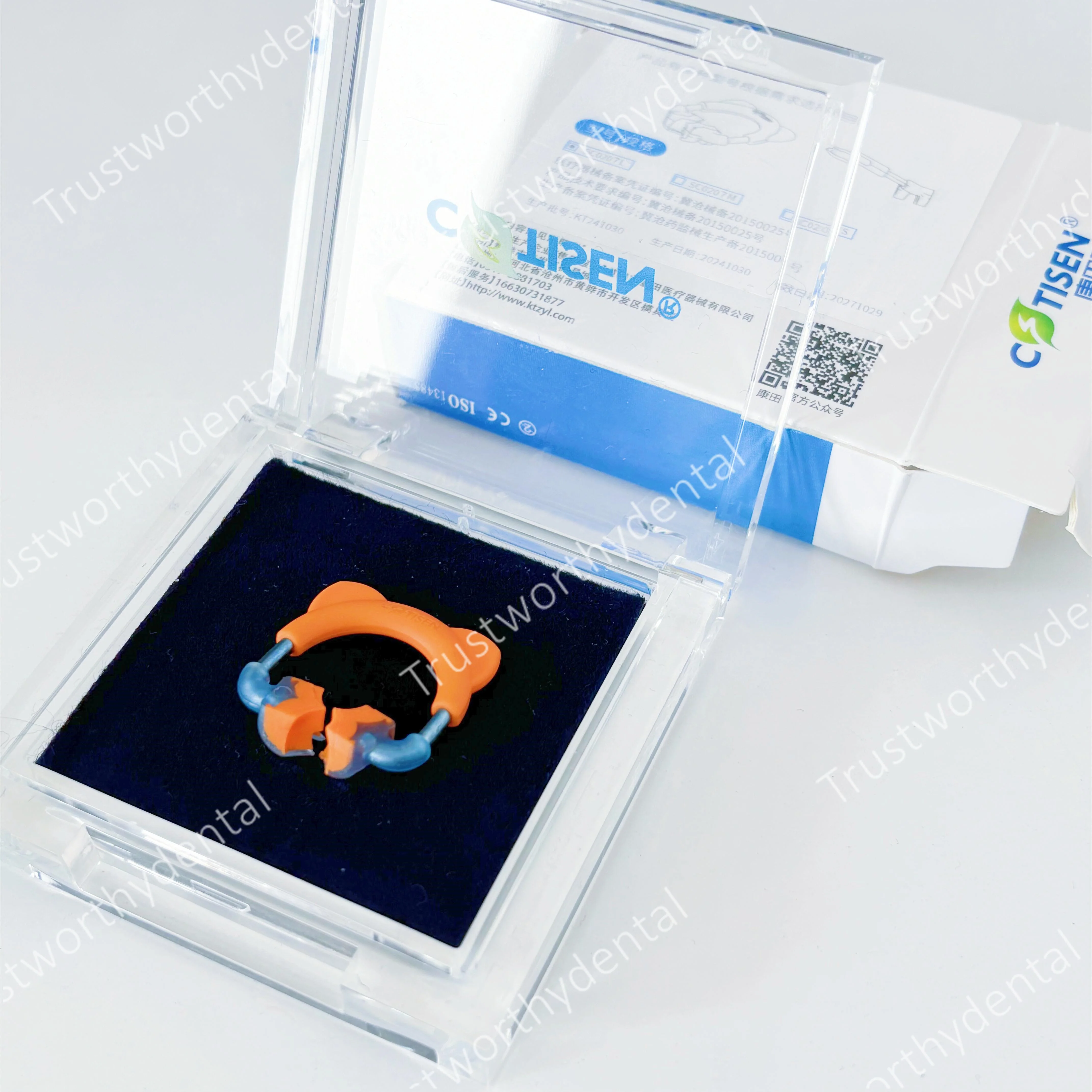 الأسنان مصفوفة حلقة ثلاثية الأبعاد التيتانيوم المشبك استعادة الأسنان المولي حلقة طويلة الكبار الاقسام مصفوفة المشابك التيتانيوم مع المطاط الناعم #5