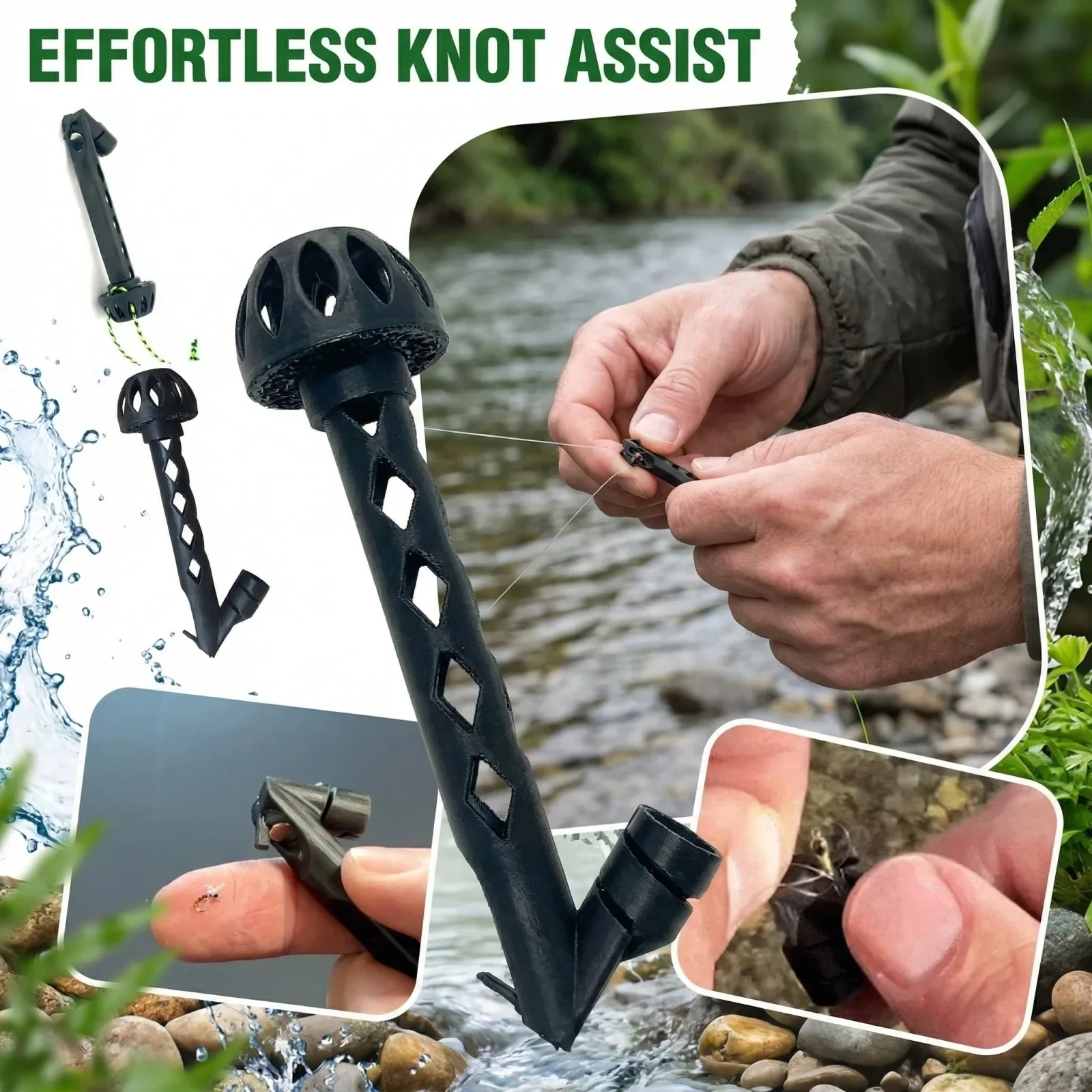 Magnetic Knot Tying Tool Flying Line Machine Universal Threader for Hooks Fishing Hook Needle Knot Helper for Most Hooks