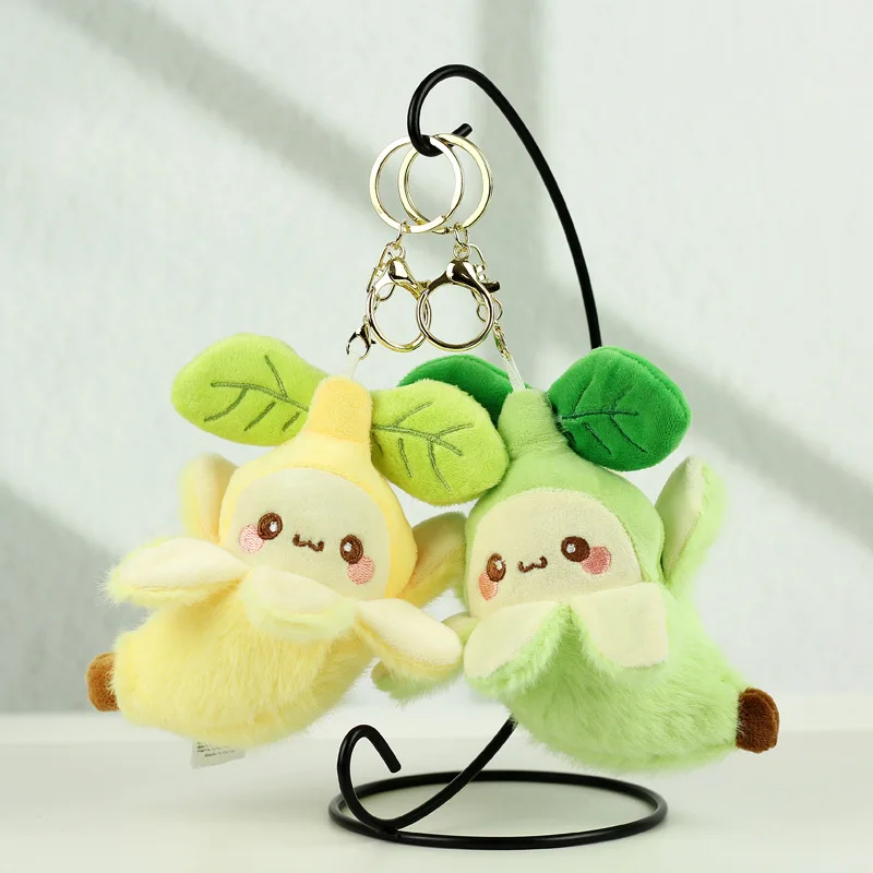 Cute Fruit Banana Pendant Cute Plush Doll Toy Keychain Kawaii Fluffy Stuffed Pendant Schoolbag Decoration Lovely Creative Gift