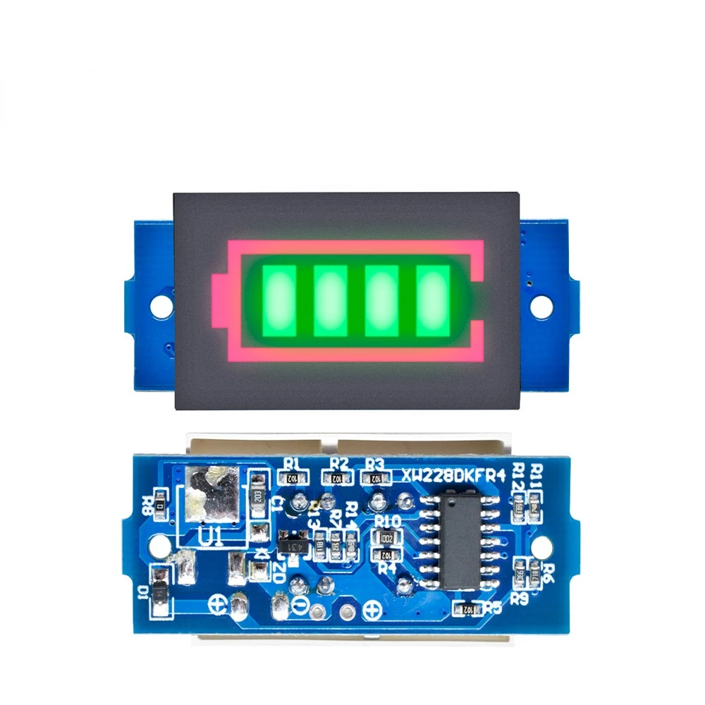 

Индикатор емкости литиевых аккумуляторов серии 1S/2S/3S/4S/6S/7S, 4-уровневый тестер мощности аккумулятора электромобиля, Li-po Li-ion