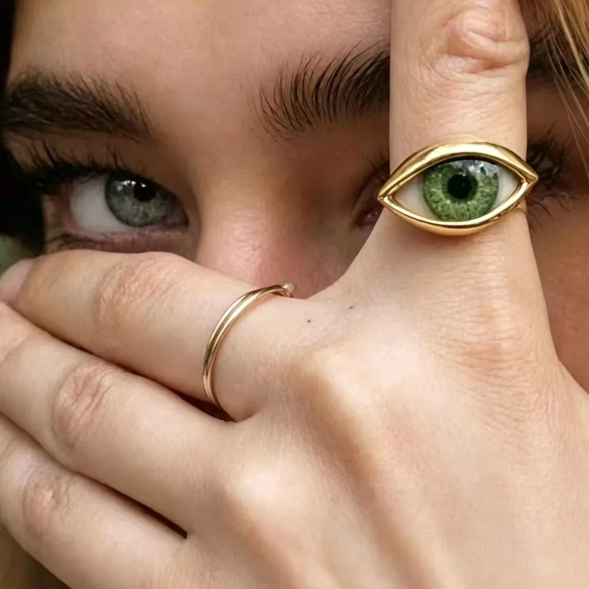 Medieval Big Eye Tears Ring, Magic Book Necklace Accessory