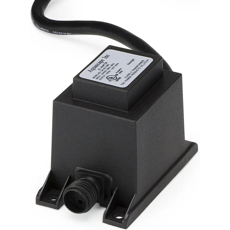 98485 Plug-in Garden, Pond, and Fountain Lighting 12V Quick-Connect Transformer, 20-Watt, Black