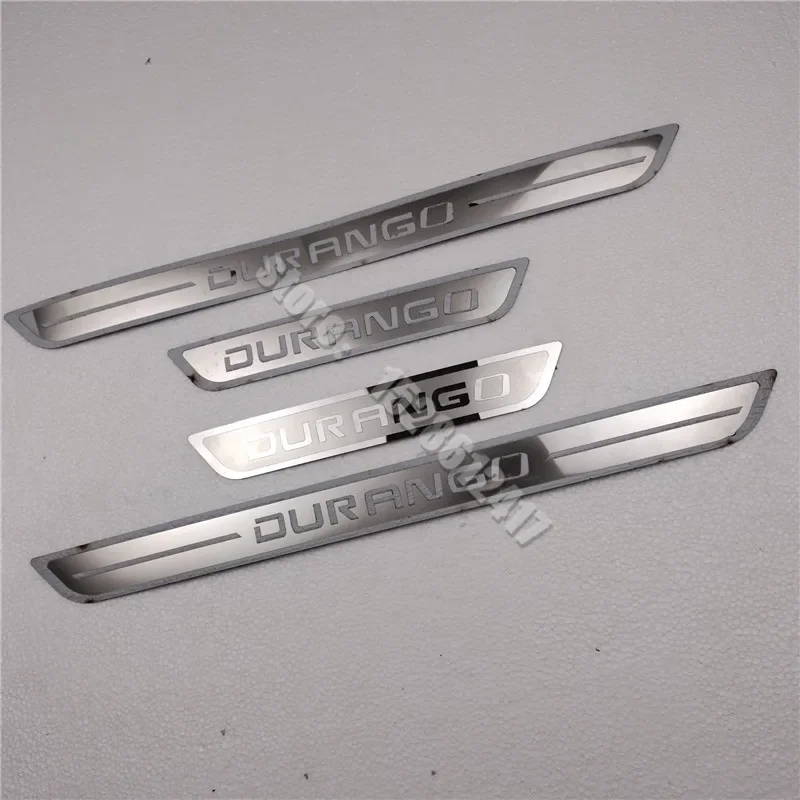 For DODGE DURANGO 2011-2020 Stainless Steel Door Sill Scuff Plate Stickers Protector Guard Welcome Pedal Threshold Car Styling