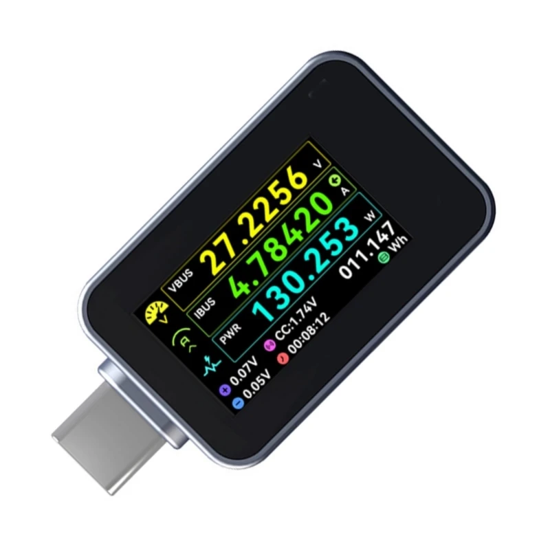 240W USB C Tester Digital Voltmeter Electricity Current Power Detector 0-50V 0-6A 83CE
