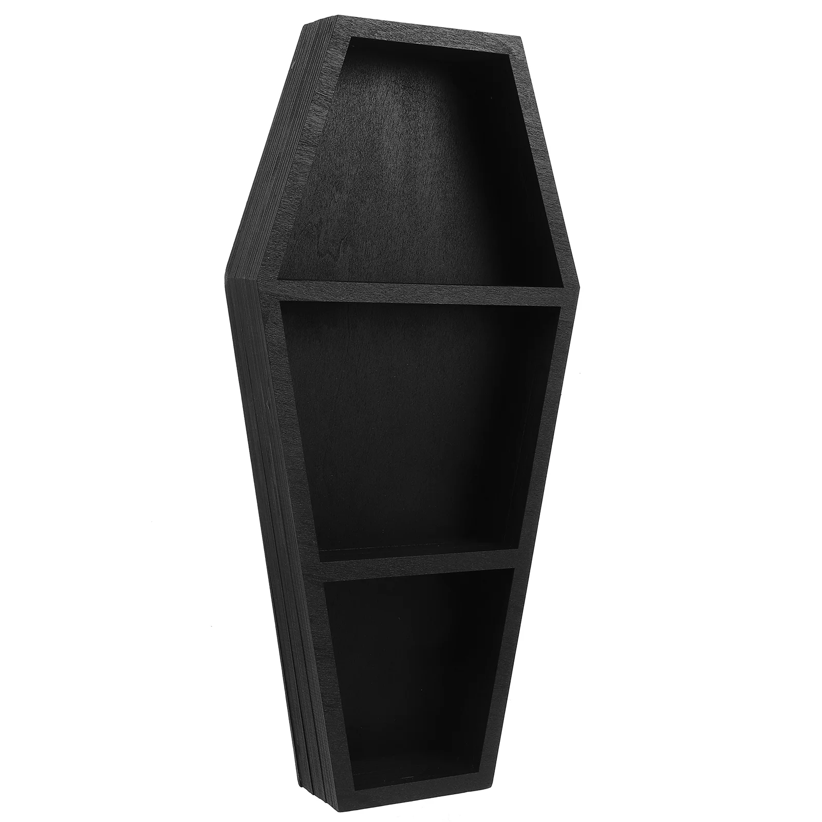 

Decor Nightstands Coffin Storage Rack Bookshelf Bookcase Household Prop For Wall Black Large