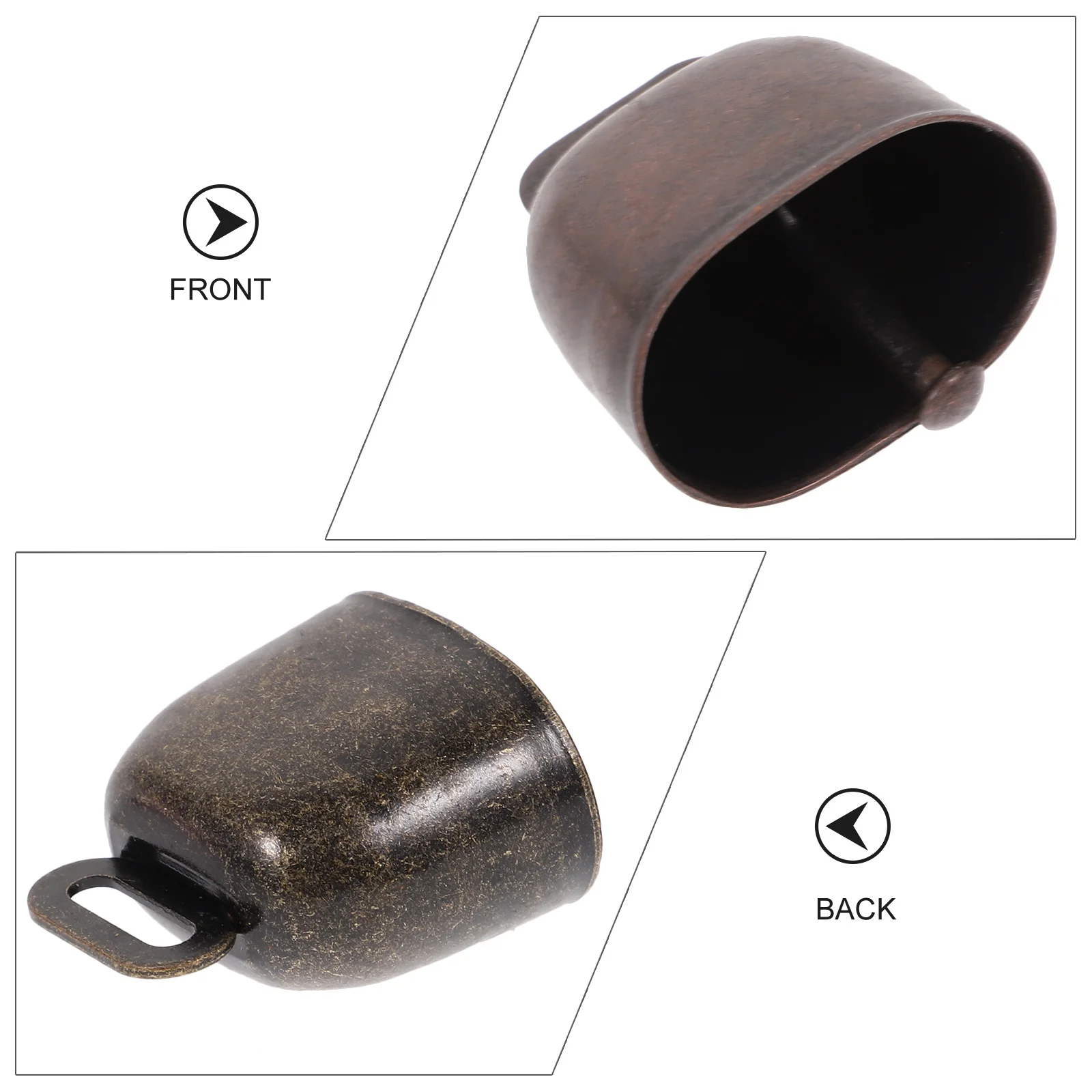 Campanas colgantes de animales de hierro pequeñas y duraderas, accesorios para campanas agrícolas, sonido nítido, decoración antipérdida para ovejas, caballos y vacas, 2 uds.