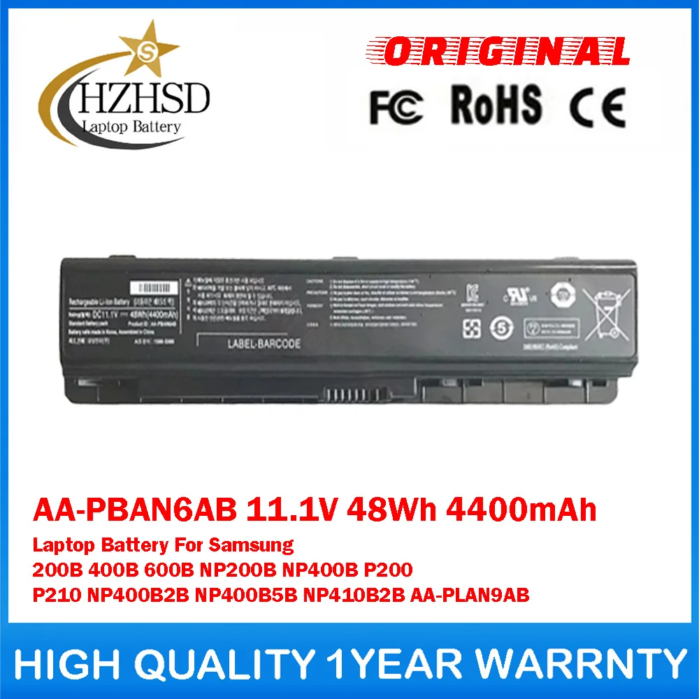 AA-PBAN6AB 11.1V 48Wh 4400mAh Genuine Original Laptop Battery For Samsung 2/400B 600B NP200B NP400B P200 P210 NP400B2B NP400B5B