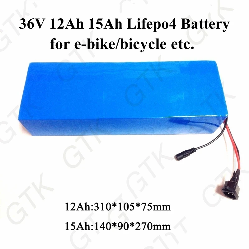 GTK بطارية قابلة للشحن 36 فولت 12Ah 15Ah Lifepo4 بطارية مع 20A BMS ل 300 واط 500 واط 600 واط 700 واط مركبات كهربية ذات عجلتين #1