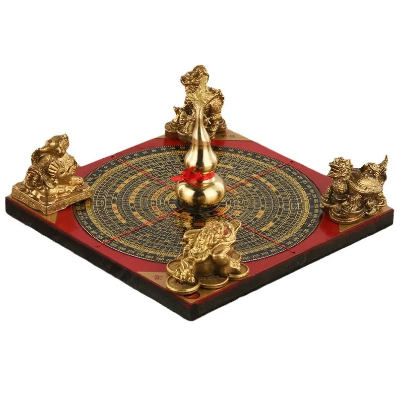 Bagua Wealth Gathering Array Five Treasures Array Copper and Gold Toad Pixiu Kirin Dragon Turtle Gourd Wooden Square