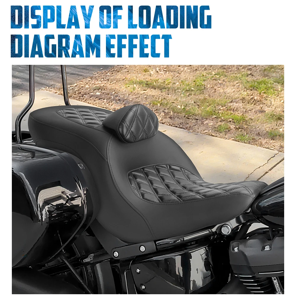 Motorcycle Two Up Seat With Backrest Driver Passenger Seat Cushion For Harley Softail Sport Glide Low Rider S ST 2022-2024