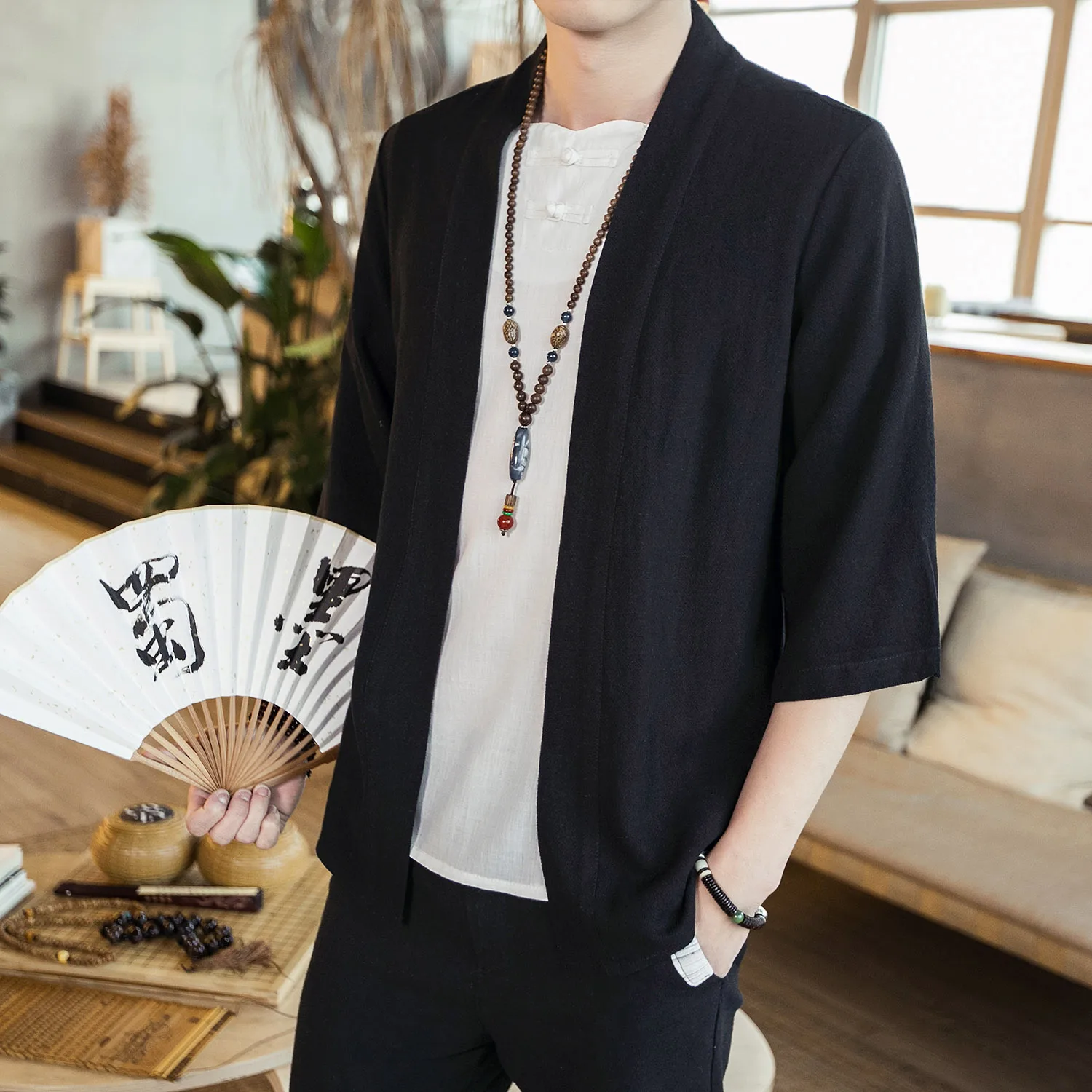 New Kimono Japanese Costume Men Coat Harajuku Style Casual Tops Cardigan Chinese Traditional Jacket Loose Shirt Yukata Men Coats