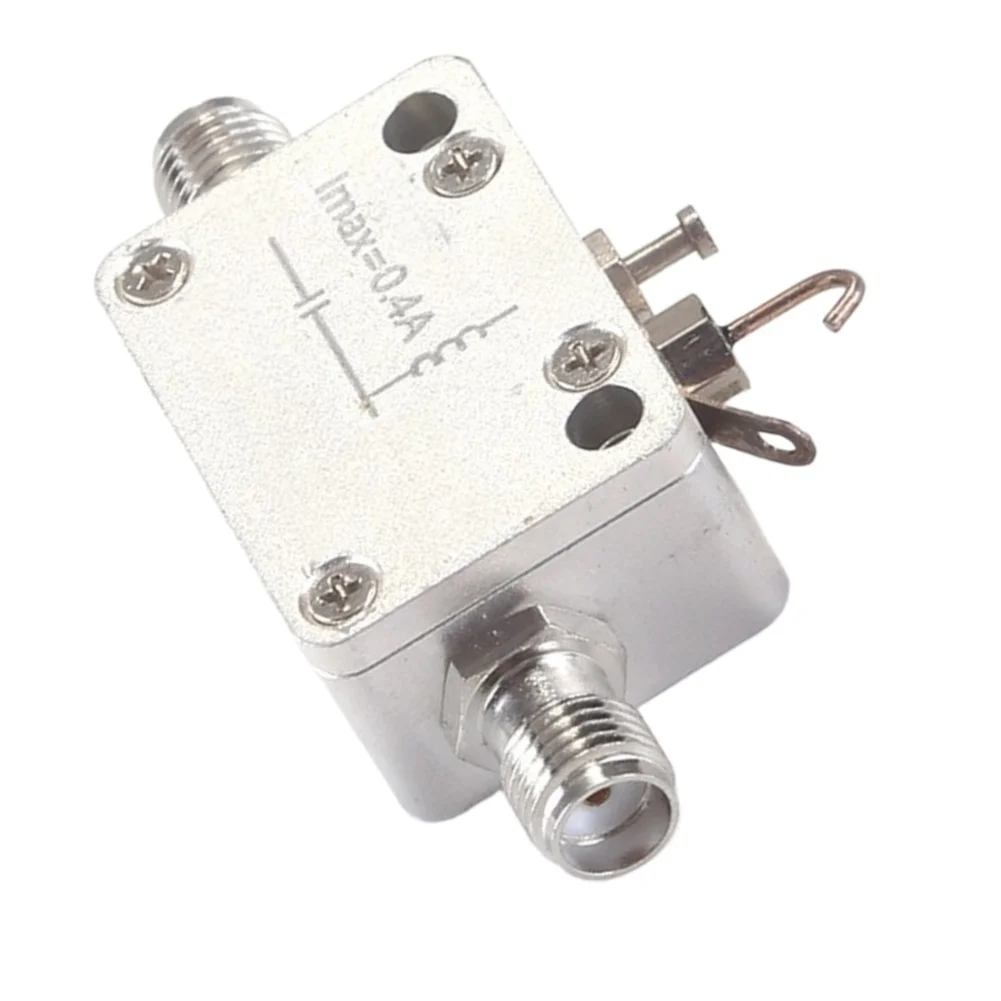 Silver Finish RF Bias Tee with For SMA Connectors PCB and Aluminum Construction 10MHz-10GHz 0.5dB Loss at 6GHz