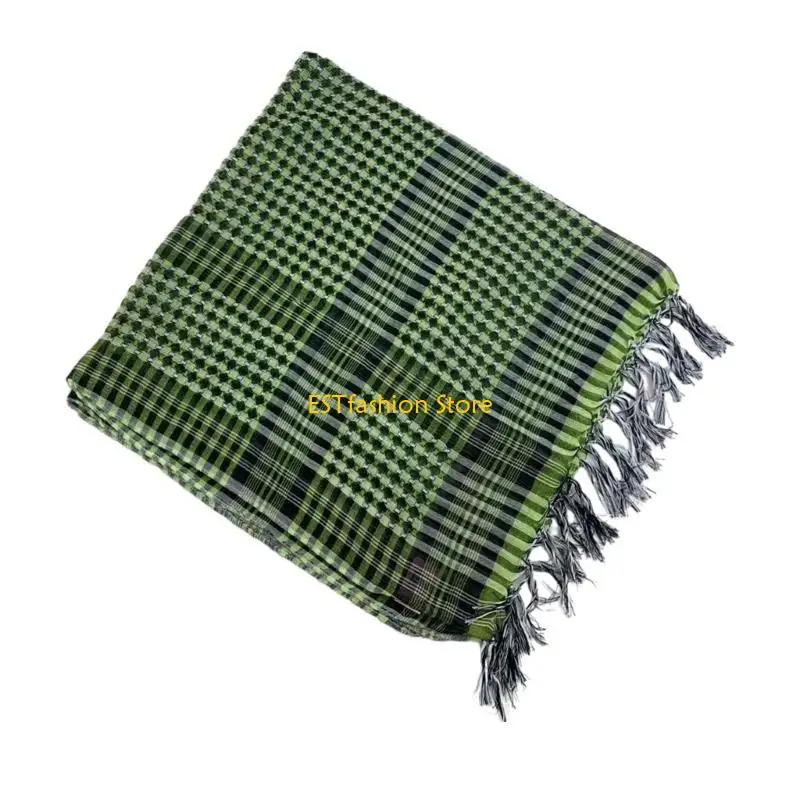 

Y5GC Тактически стиль взрослой бандана 110x110cm Турбанский решеточный шарф на открытая повязка на открытом воздухе для горячего