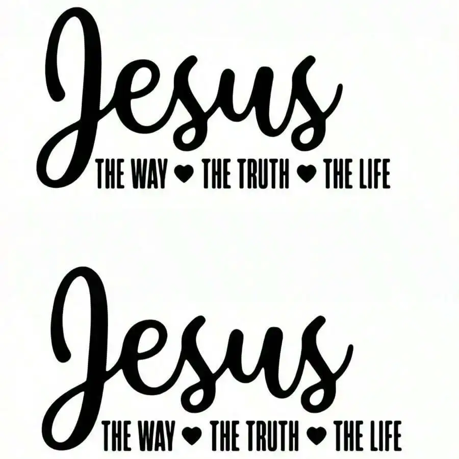 Jesus The Way The Truth The Life Vinyl Car Decal, Christian Faith Religious Window Sticker, Waterproof Vinyl Decal With 2 Color