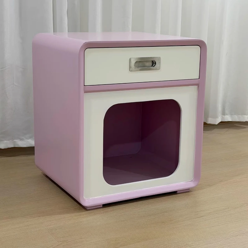 Pet Princess Wood Nightstands Small Realm Elegant Weird Modern Bedside Table Smart Cute Dopamine Table De Chevet Furniture
