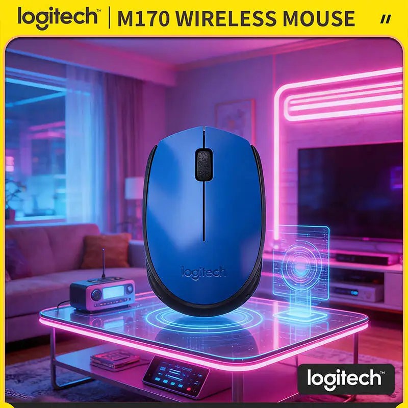 

High-Precision Logitech M170 Wireless Optical Mouse 1000DPI Tracking 12-Month Battery 10m Wireless Range