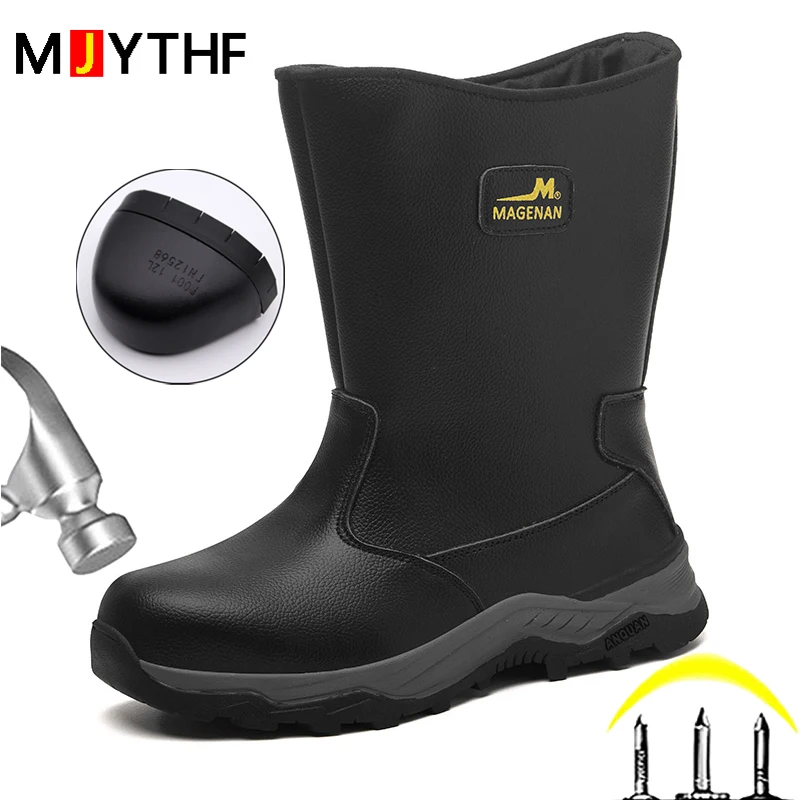 

Водонепроницаемые мужские ботинки, рабочая защитная обувь, устойчивые к проколам защитные ботинки, противоожоговые сварочные ботинки, туфли со стальным носком, кожаные ботинки