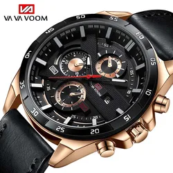 Sport Leather Wrist Watches For Men Business Style Calendar Luxury Quartz Man Watch Top Brand Waterproof Clock Reloj Para Hombre