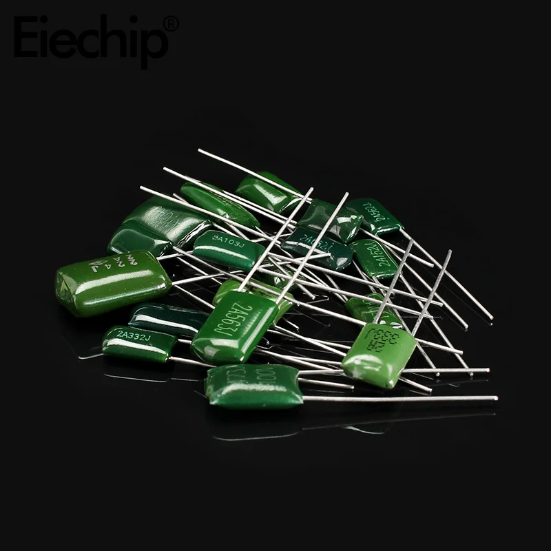 180/660pcs Polyester Film Capacitor Kit 100V 18/24values Set of Capacitor 2A331 2A471 2A561 2A681 2A102  2A102J 2A152J 2A222J